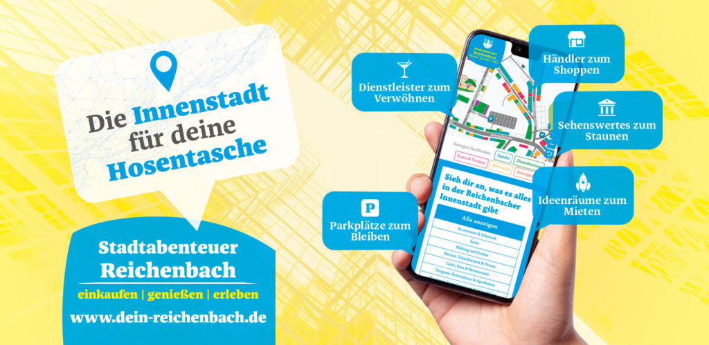 Anzeige interaktive Innenstadtkarte Reichenbach